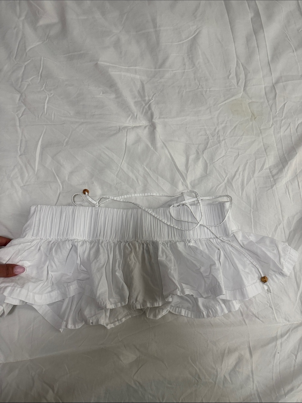 Free people White Ruffled Spaghetti-Strap Crop Top - Picture 3 of 3